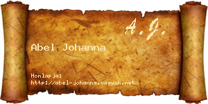Abel Johanna névjegykártya